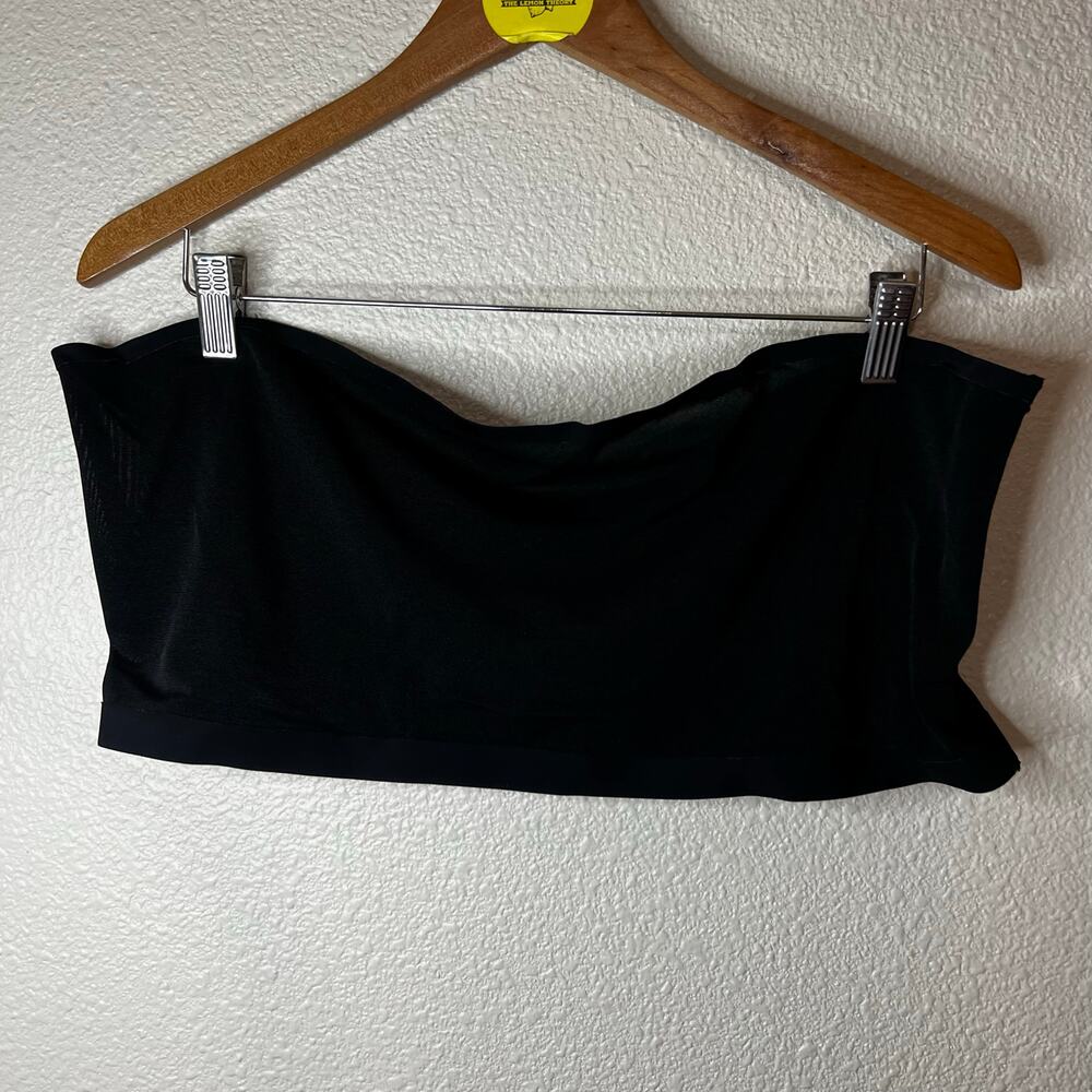 Skims black powermesh sheer strapless bandeau bra 4X plus